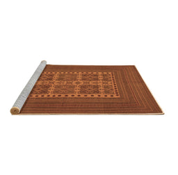 Sideview of Machine Washable Southwestern Brown Country Rug, wshtr54brn