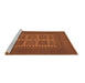 Sideview of Machine Washable Southwestern Brown Country Rug, wshtr54brn