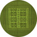 Square Southwestern Green Country Rug, tr54grn