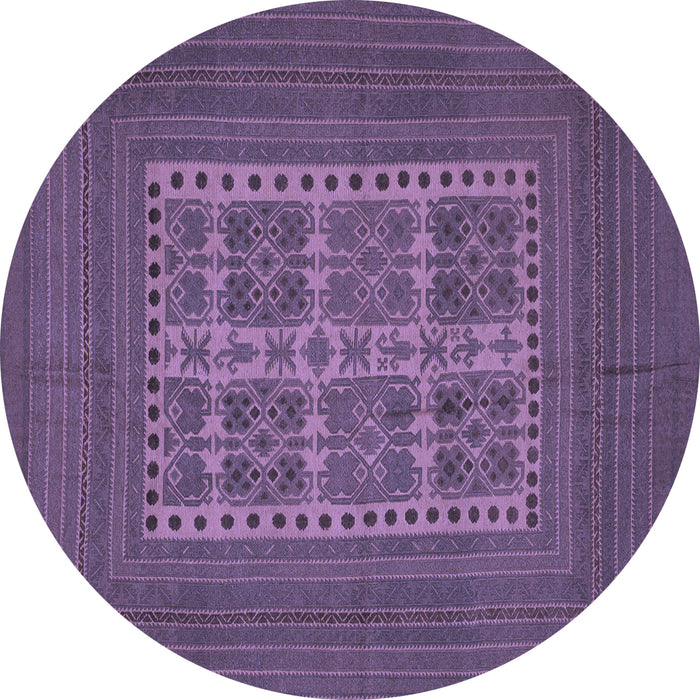 Round Machine Washable Southwestern Blue Country Rug, wshtr54blu