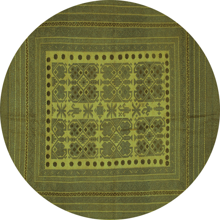 Round Southwestern Turquoise Country Rug, tr54turq