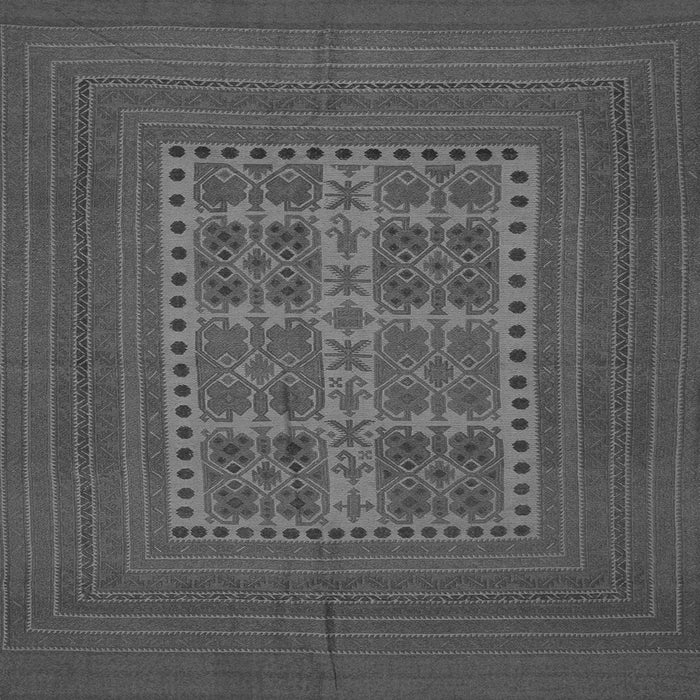Round Machine Washable Southwestern Gray Country Rug, wshtr54gry