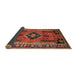 Sideview of Traditional Dark Gold Brown Persian Rug, tr550