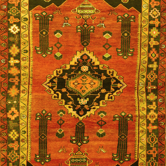 Machine Washable Persian Yellow Traditional Rug, wshtr550yw