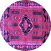 Round Persian Purple Traditional Rug, tr550pur