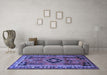 Machine Washable Persian Blue Traditional Rug in a Living Room, wshtr550blu