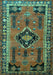 Machine Washable Persian Turquoise Traditional Area Rugs, wshtr550turq