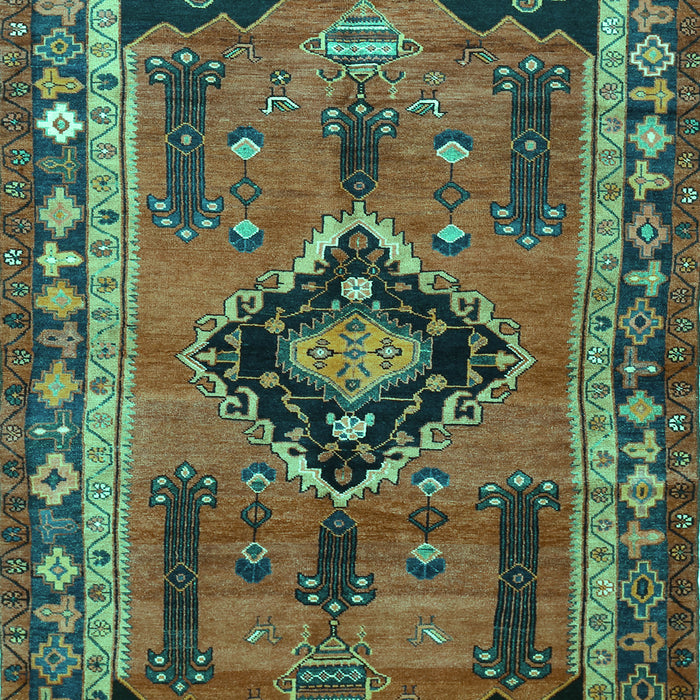 Machine Washable Persian Turquoise Traditional Area Rugs, wshtr550turq