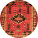 Square Persian Orange Traditional Rug, tr550org