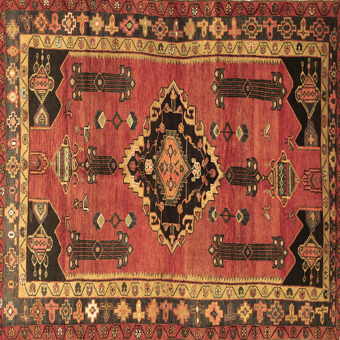 Square Persian Brown Traditional Rug, tr550brn