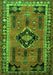 Serging Thickness of Machine Washable Persian Green Traditional Area Rugs, wshtr550grn