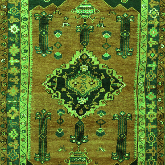 Serging Thickness of Machine Washable Persian Green Traditional Area Rugs, wshtr550grn