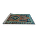 Sideview of Machine Washable Persian Light Blue Traditional Rug, wshtr550lblu