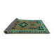 Sideview of Persian Turquoise Traditional Rug, tr550turq