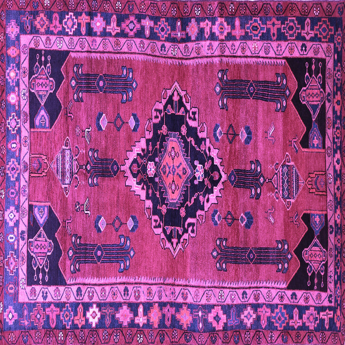 Square Machine Washable Persian Purple Traditional Area Rugs, wshtr550pur