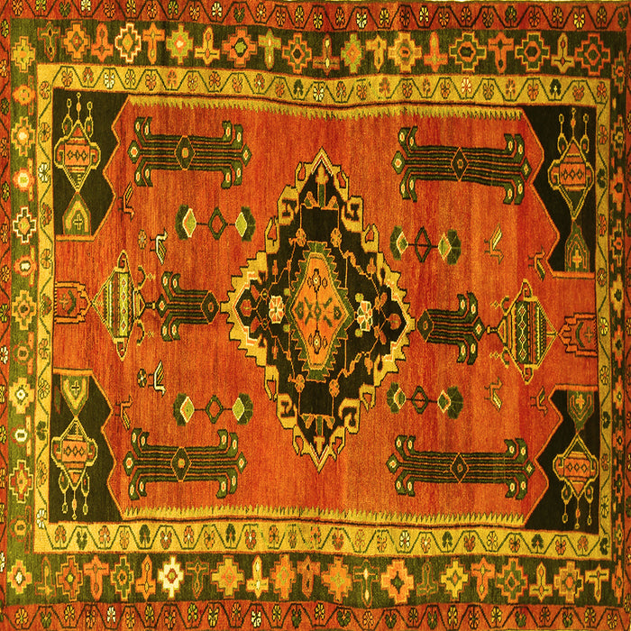 Square Persian Yellow Traditional Rug, tr550yw
