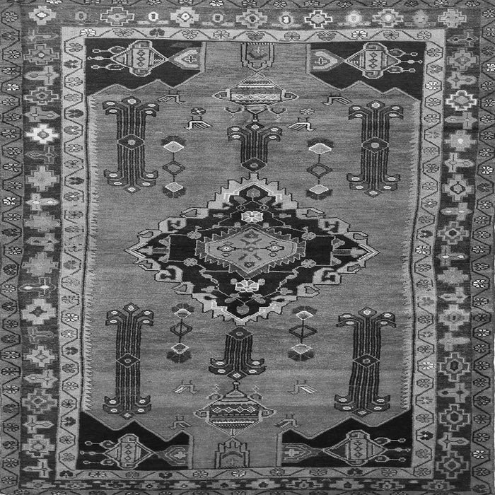 Round Machine Washable Persian Gray Traditional Rug, wshtr550gry