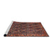 Sideview of Machine Washable Traditional Rust Pink Rug, wshtr551