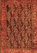 Serging Thickness of Machine Washable Persian Orange Traditional Area Rugs, wshtr551org