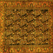 Square Persian Yellow Traditional Rug, tr551yw