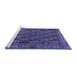 Sideview of Machine Washable Persian Blue Traditional Rug, wshtr551blu