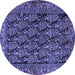 Round Persian Blue Traditional Rug, tr551blu