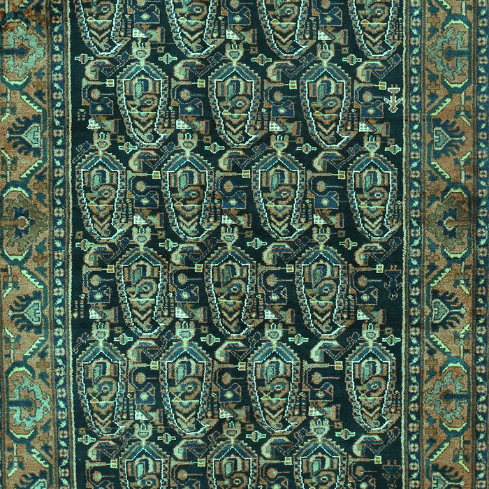 Machine Washable Persian Turquoise Traditional Area Rugs, wshtr551turq