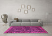 Machine Washable Persian Pink Traditional Rug in a Living Room, wshtr551pnk