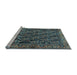 Sideview of Machine Washable Persian Light Blue Traditional Rug, wshtr551lblu