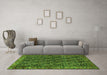 Machine Washable Persian Green Traditional Area Rugs in a Living Room,, wshtr551grn