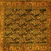 Square Machine Washable Persian Yellow Traditional Rug, wshtr551yw