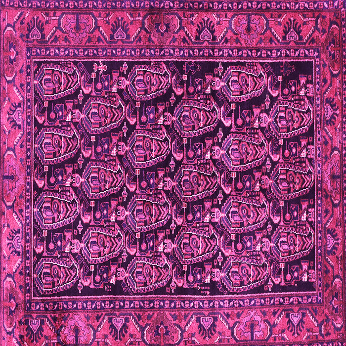 Square Machine Washable Persian Pink Traditional Rug, wshtr551pnk
