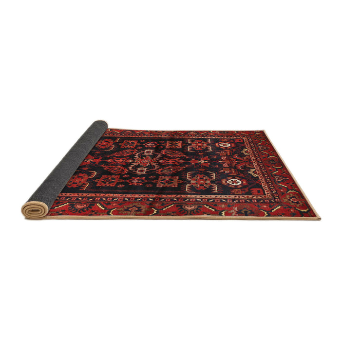 Sideview of Traditional Reddish Brown Persian Rug, tr552