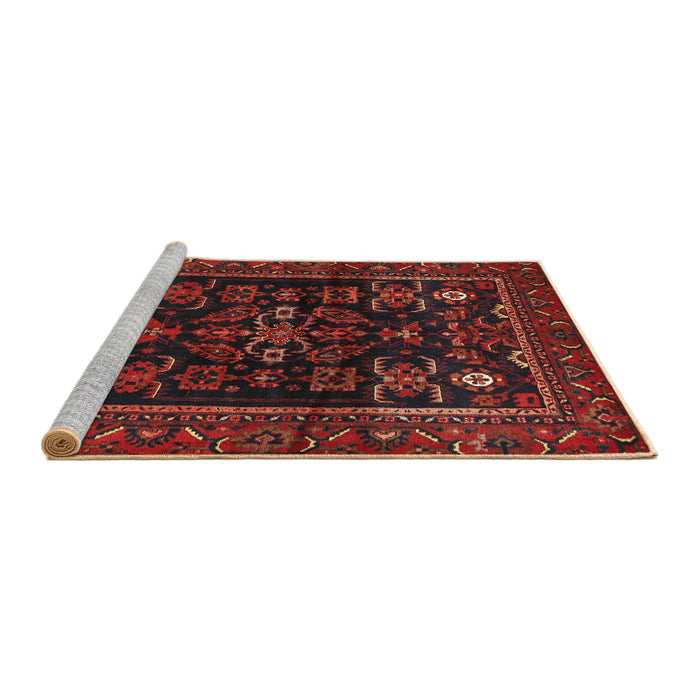 Sideview of Machine Washable Traditional Sepia Brown Rug, wshtr552