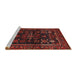 Sideview of Machine Washable Traditional Sepia Brown Rug, wshtr552