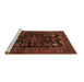 Sideview of Machine Washable Persian Brown Traditional Rug, wshtr552brn