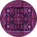 Round Machine Washable Persian Purple Traditional Area Rugs, wshtr552pur