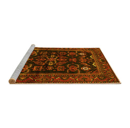Sideview of Machine Washable Persian Yellow Traditional Rug, wshtr552yw