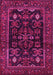 Machine Washable Persian Pink Traditional Rug, wshtr552pnk