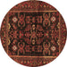 Round Machine Washable Persian Brown Traditional Rug, wshtr552brn