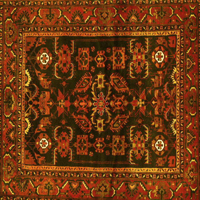 Square Machine Washable Persian Yellow Traditional Rug, wshtr552yw