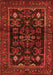 Serging Thickness of Machine Washable Persian Orange Traditional Area Rugs, wshtr552org