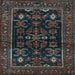 Square Machine Washable Persian Light Blue Traditional Rug, wshtr552lblu