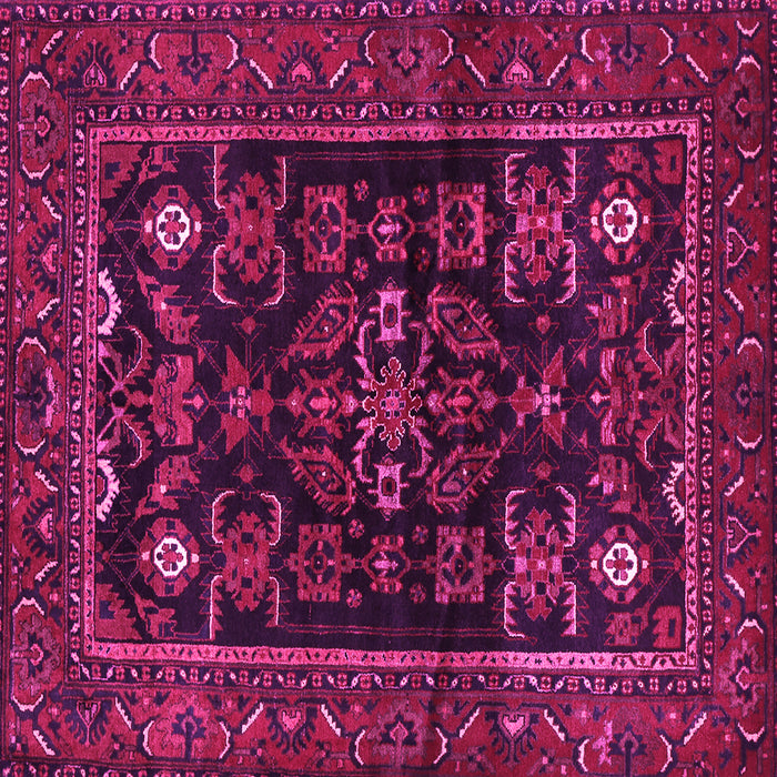 Square Machine Washable Persian Pink Traditional Rug, wshtr552pnk
