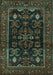 Machine Washable Persian Turquoise Traditional Area Rugs, wshtr552turq