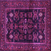 Square Machine Washable Persian Purple Traditional Area Rugs, wshtr552pur