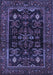 Machine Washable Persian Blue Traditional Rug, wshtr552blu