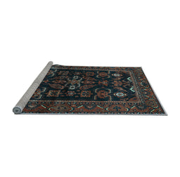 Sideview of Machine Washable Persian Light Blue Traditional Rug, wshtr552lblu