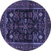 Round Persian Blue Traditional Rug, tr552blu