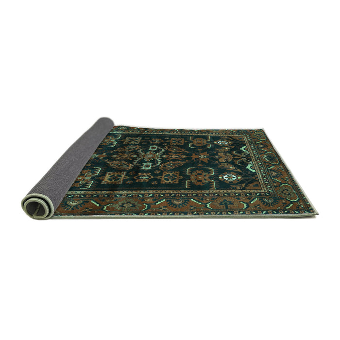 Sideview of Persian Turquoise Traditional Rug, tr552turq